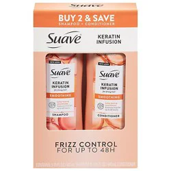 Suave Shampoo Conditioner Keratin Smooth Twin Pack - 15 Fz