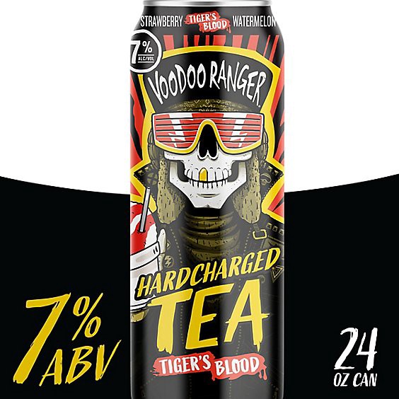 slide 1 of 1, Voodoo Ranger Hardcharged Tea Tiger's Blood 24 Fl Oz Can - 24 Fz, 24 fl oz