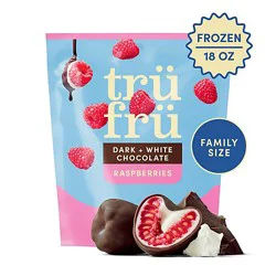 Tru Fru Frozen Fresh Raspberries In Dark & White Chocolate 18 Oz Resealable Pouch - 18 Oz