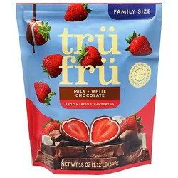 Tru Fru Frozen Fresh Strawberries In Milk & White Chocolate 18 Oz Resealable Pouch - 18 Oz
