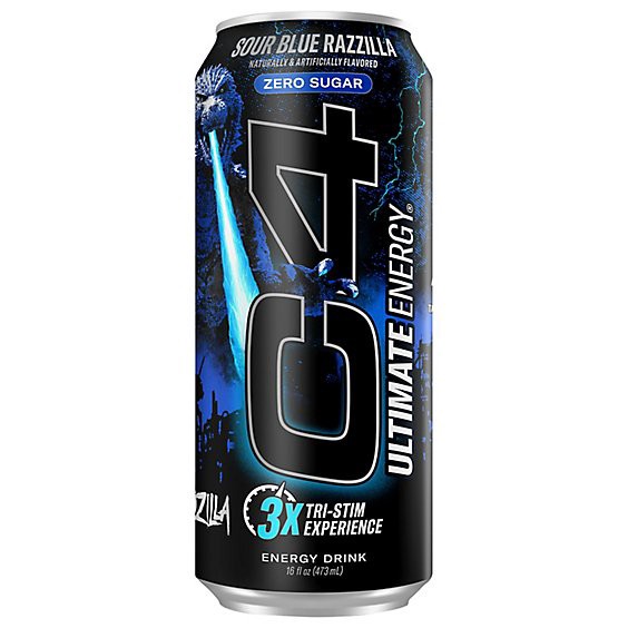 slide 1 of 1, C4 Ultimate Sour Blue Razzilla 16fz - 16 Fz, 16 fl oz