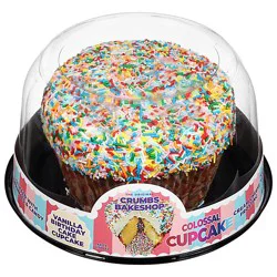 Crumbs Colossal Vanilla Birthday Cake Cupcake - 60 Oz