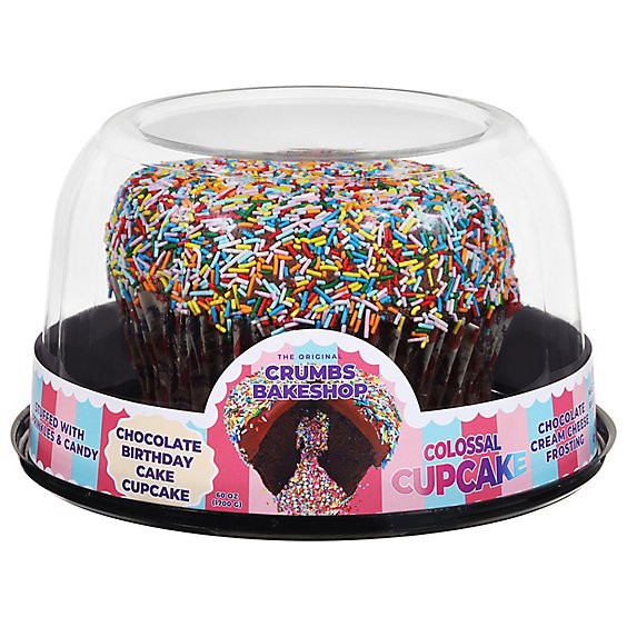 slide 1 of 1, Crumbs Colossal Chocolate Birthday Cake Cupcake - 60 Oz, 60 oz