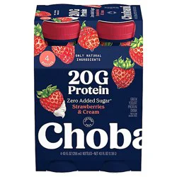 Chobani 20g Protein Lowfat Greek Yogurt Drink Strawberries & Cream 4-10 Fz - 4-10 Fz