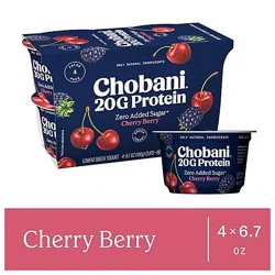 Chobani 20g Protein Lowfat Greek Yogurt Cherry Berry 4-6.7 Oz - 4-6.7oz