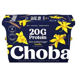 Chobani 20g Protein Lowfat Greek Yogurt Vanilla 4-6.7 Oz - 4-6.7oz