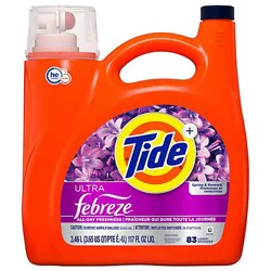 Tide He Liquid Detergent Plus Febreze Spring & Renewal - 117 Fl. Oz.