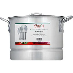 Sazon Aluminum Stock Pot W/steamer - 12 Qt