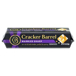 Cracker Barrel Marbled Sharp Cheddar Cheese 8 Oz Chunk - 8 Oz