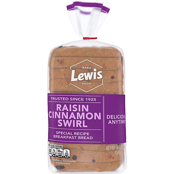 slide 1 of 1, Lewis Bake Shop Raisin Cinnamon Swirl Bread - 16 Oz, 16 oz