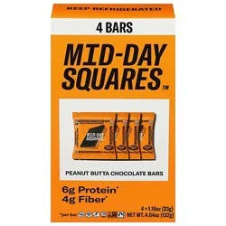 Mid Day Squares Bar Peanut Butter 4 Pack - 4.66 Oz