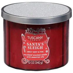 Tsncy Santa Sleigh Glass Candle - 12 Oz