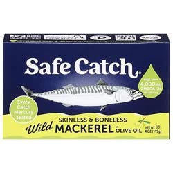 Safecatch Mackerel Olive Oil Boneless - 4 Oz