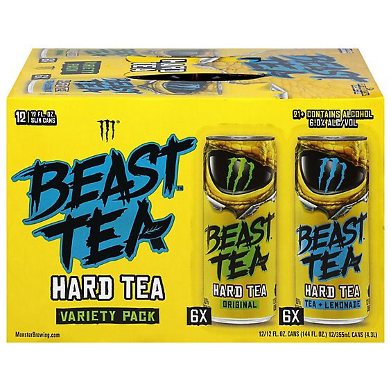 slide 1 of 1, Monster Beast Tea Variety Pack In Cans - 12-12 Fl. Oz., 12 ct; 12 fl oz