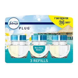 Febreze Plug Scented Oil Refill, Bora Bora Waters - 3-.87 Fl. Oz - 3-.87fz