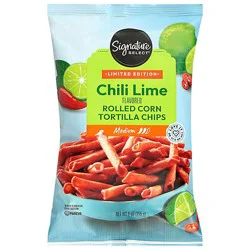 Signature Select Rolled Chili Lime Medium Tortilla Chips Bag - 9 Oz