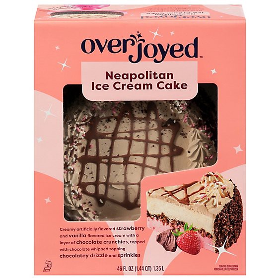 slide 1 of 1, Overjoyed Neapolitan Ice Cream Cake 8 Inch - 46 Fz, 46 fl oz
