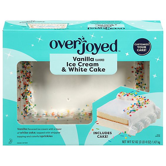 slide 1 of 1, Overjoyed Vanilla Ice Cream Cake 1/4 Sheet - 52.3 Oz, 52.3 oz