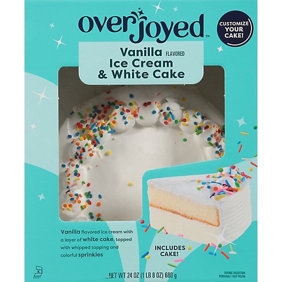 slide 1 of 1, Overjoyed Vanilla Ice Cream Cake 8 Inch - 24 Oz, 24 oz