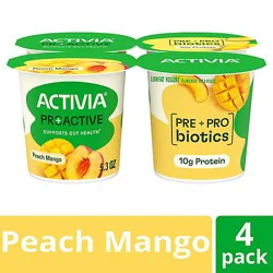 Activia Proactive Peach Mango Yogurt 4-5.3 Oz - 4-5.3oz