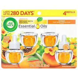 Air Wick Plug-In Scented Oil Refills, Hawaii Exotic Papaya & Hibiscus Flower - 4-.67 Fl. Oz. - 4-.67 Fz