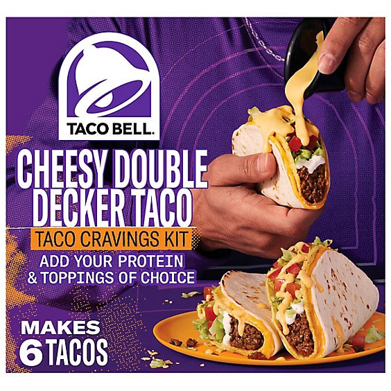 slide 1 of 1, Taco Bell Cheesy Double Decker Taco Cravings Kit - 13.86 Oz, 13.86 oz