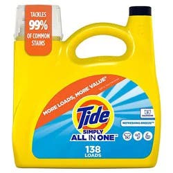 Tide Simply All In One Liquid Detergent, Refreshing Breeze - 182 Fl. Oz. - 182 Fz