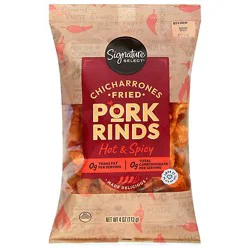 Signature Select Hot & Spicy Pork Rinds - 4 Oz
