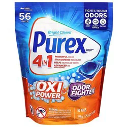 Purex 4 In 1 Oxi Power Odor Fighter Laundry Pacs Fresh Morning Burst 56 Ct - 56 Ct