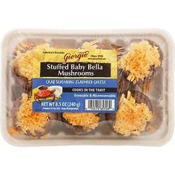 Giorgio Baby Bella Mushrooms Crab Seasoning Stuffed Ovenable Tray - 8.5 Oz