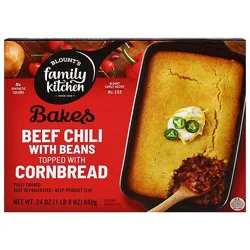 Blounts Family Kitchen Beef Chili With Beans Topped With Cornbread - 24 Oz
