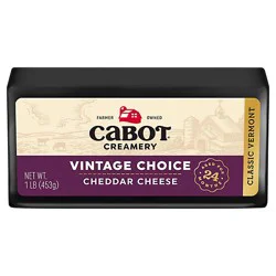 Cabot Creamery Vintage Choice Cheddar Cheese Bar - 1 Lb