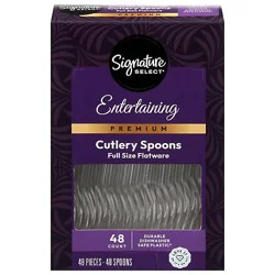 Signature Select Cutlery Spoons Plastic Premium - 48 Count