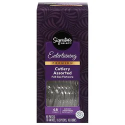 Signature Select Cutlery Assorted Plastic Premium 48 Ct - 48 Ct