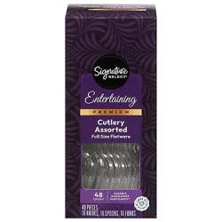 Signature Select Cutlery Assorted Plastic Premium 48 Ct - 48 Ct