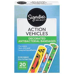 Signature Select Bandages Kids Action Vehicles - 20 Count