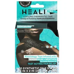Heali Pro Kin Tape Infused With Magneisum&menthol-Inspo Black-20 Strips/roll 2x10/strip - 20 Ct
