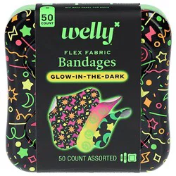 Welly Glow In The Dark Flex Fabric Bandages Pack - 50 Count