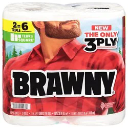 Brawny Tear-A-Square Paper Towels 2 Triple Rolls - 2 Rl