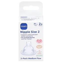 Medium Flow Nipple 2 Months Unisex - 3 Count