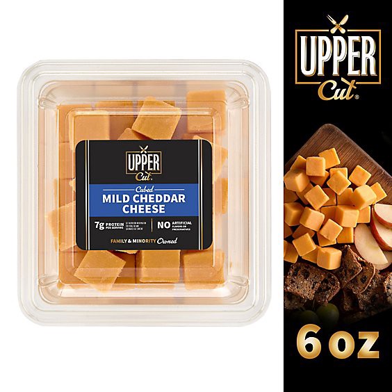 slide 1 of 1, Upper Cut Mild Cheddar Cheese Cubed - 6 Oz, 6 oz