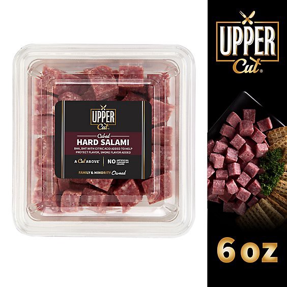 slide 1 of 1, Upper Cut Hard Salami Meat Cubed - 6 Oz, 6 oz