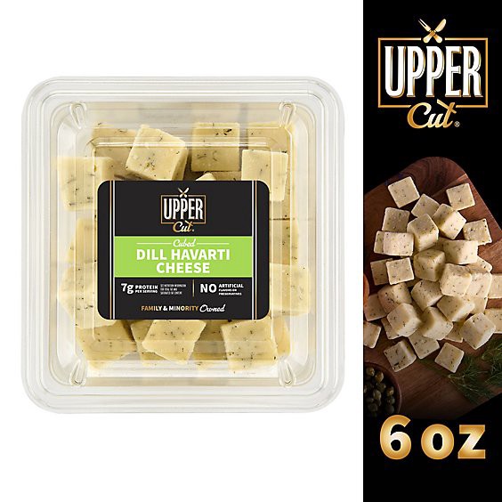 slide 1 of 1, Upper Cut Cubed Dill Havarti Cheese - 6 Oz, 6 oz