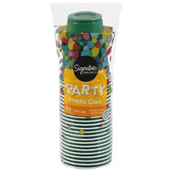 Signature Select Green Plastic Party Cups - 25 Count