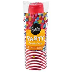 Signature Select Red Plastic Party Cup 25ct Pdq Shp - 25 Ct