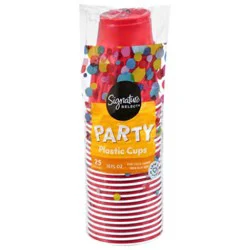 Signature Select Red Plastic Party Cup 25ct Pdq Shp - 25 Ct