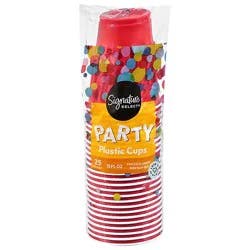 Signature Select Red Plastic Party Cup 25ct Pdq Shp - 25 Ct