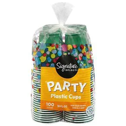 Signature Select Green Plastic Party Cup 100 Ct Pdq Shp - 100 Ct