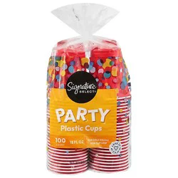 Signature Select Red Plastic Party Cup 100ct Pdq Shp - 100 Ct