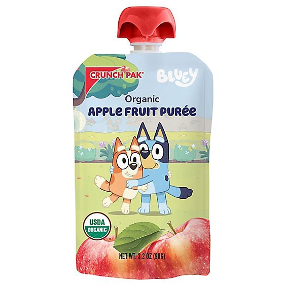 slide 1 of 1, Bluey Pouch With Organic Apple Puree 3.2oz - 3.2 Oz, 3.2 oz
